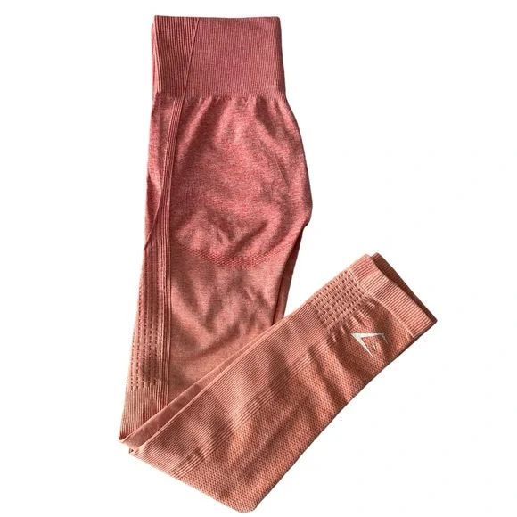 Gymshark Ombré Seamless Leggings in Peach Coral - Picture 2 of 5